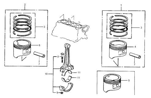 1987 Honda CRX Rod Assy., Connecting Diagram for 13210-PE1-720