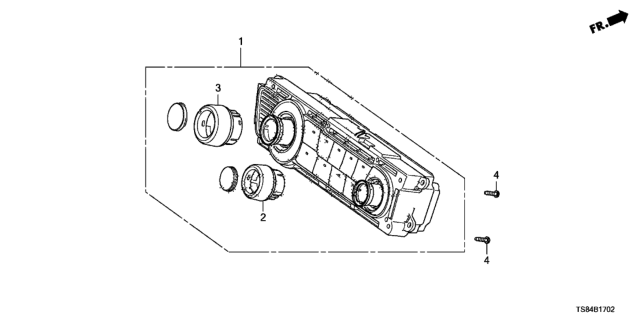 2013 Honda Civic Dial Set, Temperature *NH571L* (BRIGHT SILVER) Diagram for 79503-TR6-A01ZB