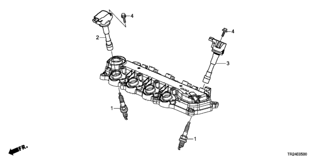 2012 Honda Civic Coil Assembly A, Plug Top Diagram for 30520-RBJ-003