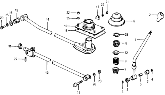 1978 Honda Accord 3 Door STD KA 5MT MT Shift Lever Diagram