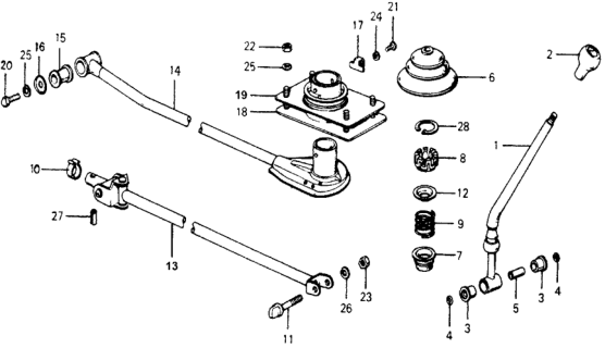 1977 Honda Accord MT Shift Lever Diagram