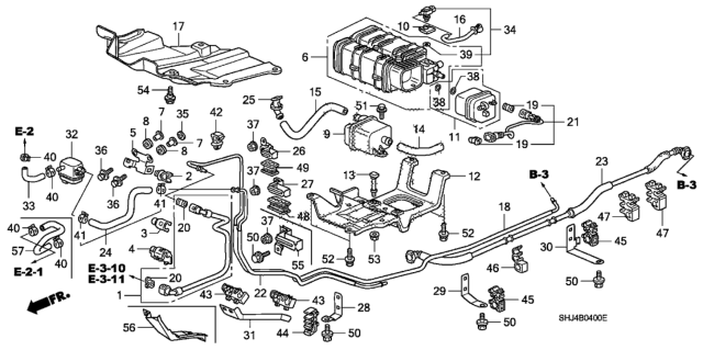 2006 Honda Odyssey Canister Assembly Diagram for 17011-SHJ-A01