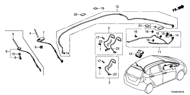 2017 Honda Fit Element Assy. (Coo) (Yokoo) Diagram for 39151-T5R-305