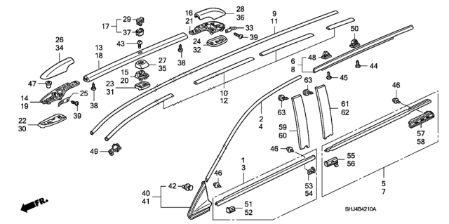 2005 Honda Odyssey Molding Diagram