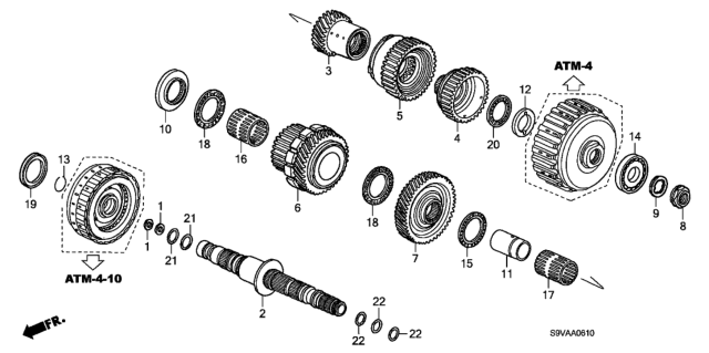 2008 Honda Pilot 5 Door LX-VP (2WD) KA 5AT AT Secondary Shaft Diagram