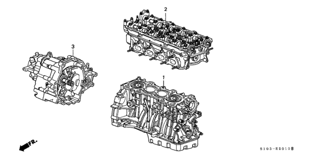 1999 Honda CR-V Engine Assy. - Transmission Assy. Diagram