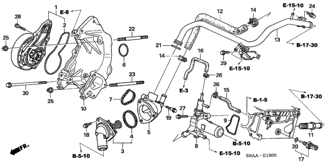 2006 Honda CR-V Water Pump Diagram