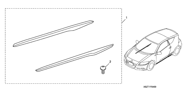 2012 Honda CR-Z Spoiler, Side Accent Diagram