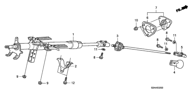 2008 Honda S2000 Steering Column Diagram