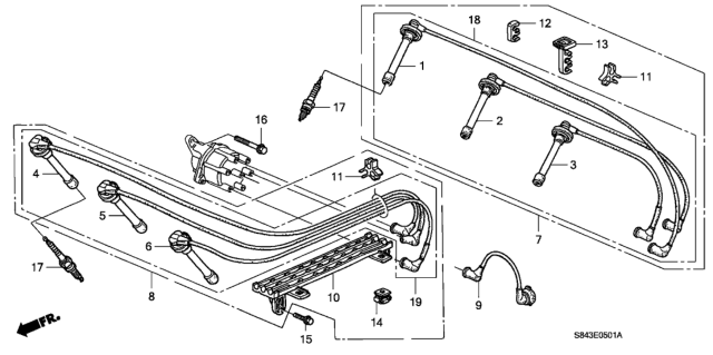 1999 Honda Accord Wire, Resistance (No.6) Diagram for 32706-P8A-A01