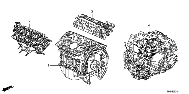 2011 Honda Crosstour Transmission Assembly Diagram for 20021-RBS-000