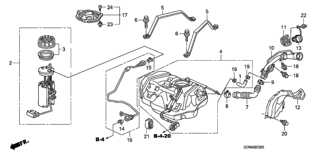 2007 Honda Accord Tube, Fuel Feed Diagram for 17707-SDA-A01