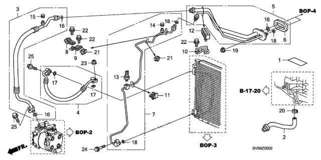 2010 Honda Civic 2 Door DX KA 5AT A/C Hoses - Pipes Diagram
