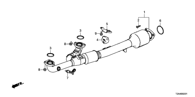 2014 Honda Accord Exhaust Pipe (V6) Diagram