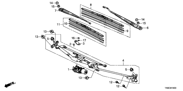 2014 Honda Civic Front Windshield Wiper Diagram