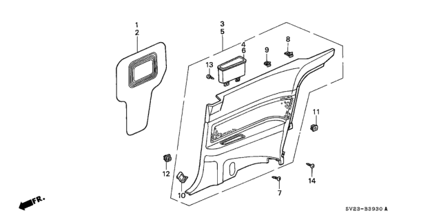 1994 Honda Accord 2 Door EX KA 5MT Side Lining Diagram