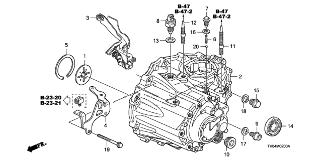 2010 Honda Fit Hanger, Transmission Diagram for 21220-PWL-000