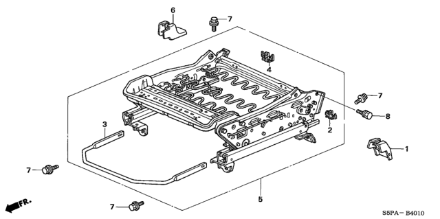 2005 Honda Civic 2 Door HX KA 5MT Front Seat Components (Driver Side) Diagram