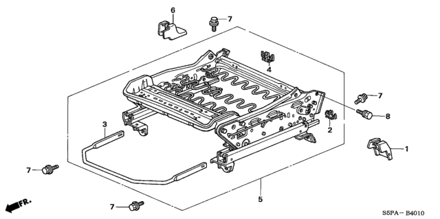 2005 Honda Civic Front Seat Components (Driver Side) Diagram