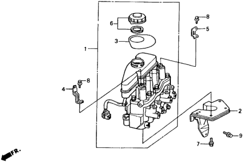 1993 Honda Accord ABS Modulator Diagram