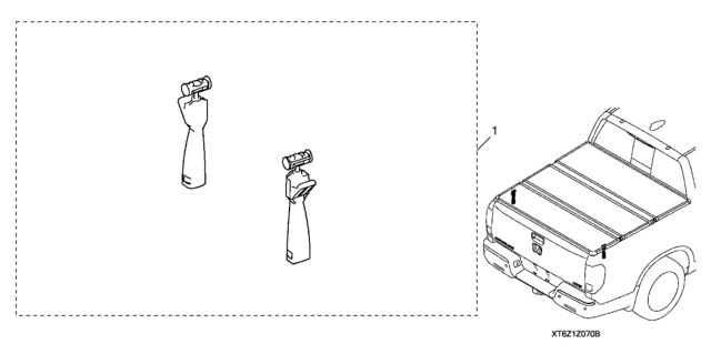 2017 Honda Ridgeline Tonneau Cover Locking Attachment Diagram