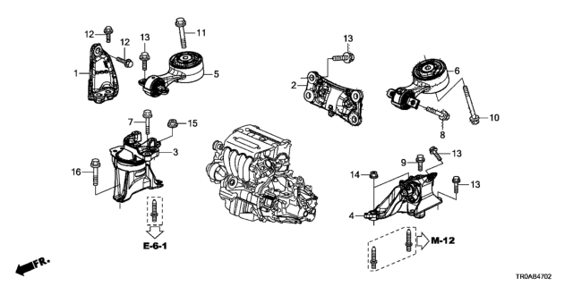 2013 Honda Civic Engine Mounts (2.4L) Diagram