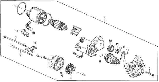 1993 Honda Civic Starter Motor (Denso) Diagram