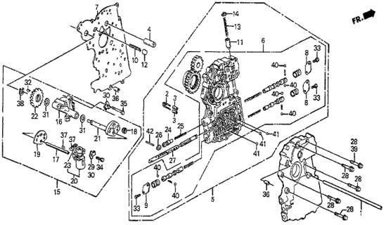 1987 Honda Prelude 2 Door SI KA 4AT AT Main Valve Body Diagram