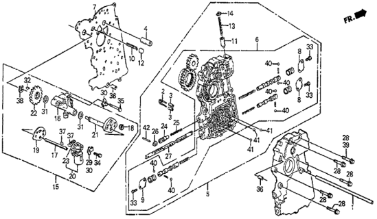 1986 Honda Prelude AT Main Valve Body Diagram