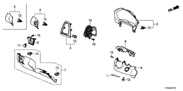 2019 Honda HR-V Panel, Driver *NH938L* Diagram for 77215-T7W-A01ZB