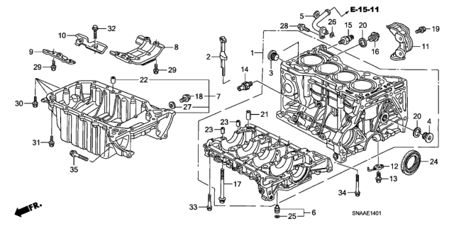 2009 Honda Civic Cylinder Block - Oil Pan (2.0L) Diagram