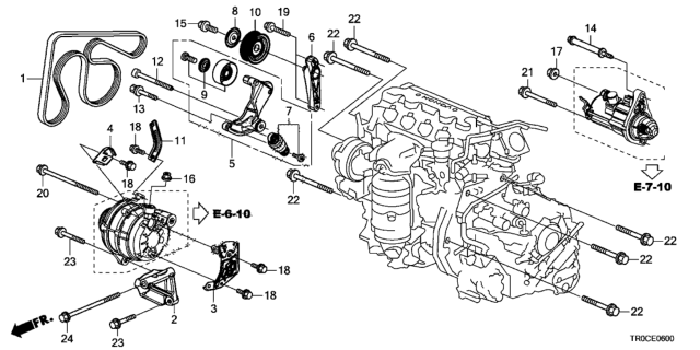 90030-Rna-A00 - Genuine Honda Bolt, Special (10X40)