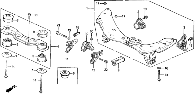 1989 Honda Civic Damper, RR. Differential Diagram for 50716-SH9-010