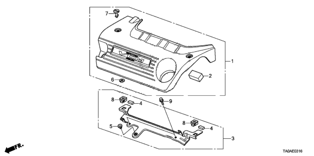 2012 Honda Accord Engine Cover (V6) Diagram