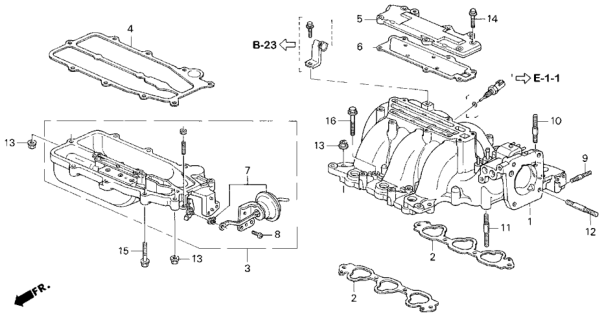 1997 Honda Accord Cover, EGR Diagram for 17145-P0G-A00