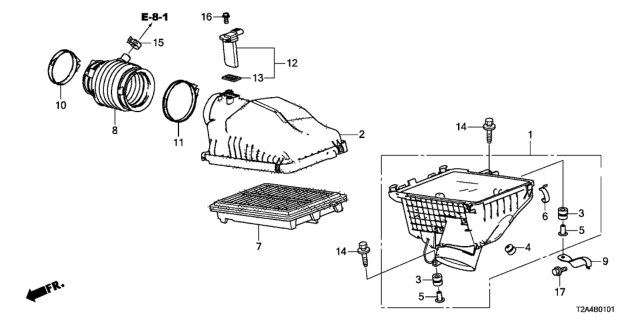 2014 Honda Accord 4 Door EXL-V6 (NAVIGATION) KL 6AT Air Cleaner (V6) Diagram