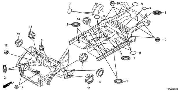 2019 Honda Fit Grommet (Front) Diagram