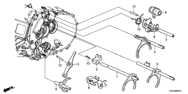 2019 Honda Civic MT Shift Fork Diagram