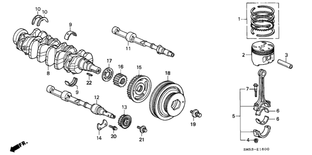 1991 Honda Accord Piston A (Std) Diagram for 13101-PT6-A00