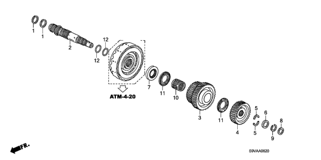 2008 Honda Pilot 5 Door LX-VP (2WD) KA 5AT AT Third Shaft Diagram