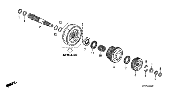 2008 Honda Pilot AT Third Shaft Diagram