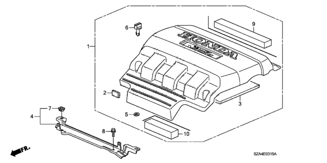 2009 Honda Pilot Cover Assembly, Engine Diagram for 17121-RN0-A00