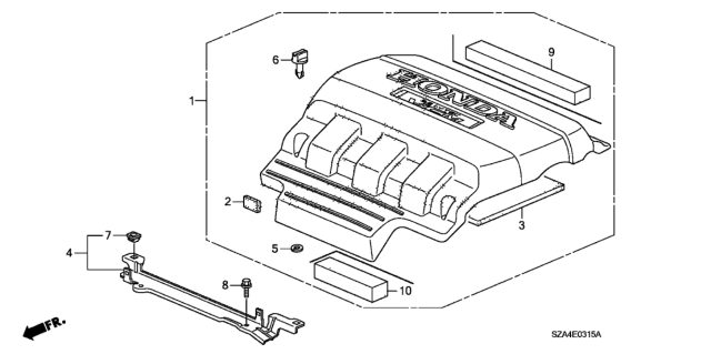 2014 Honda Pilot Engine Cover Diagram