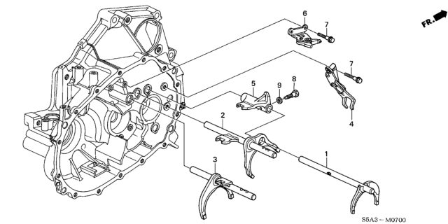 2001 Honda Civic Holder, Reverse Shift Diagram for 24230-PLW-010