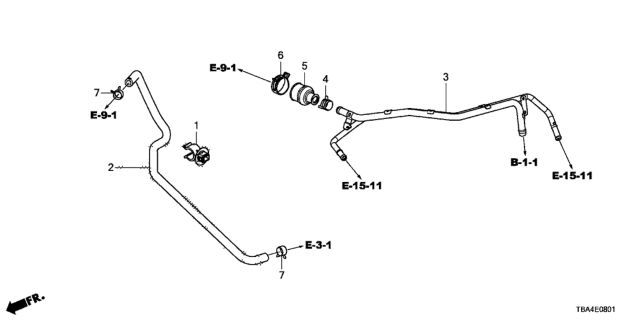 2016 Honda Civic Tube, Pcv Diagram for 17131-5BA-A00