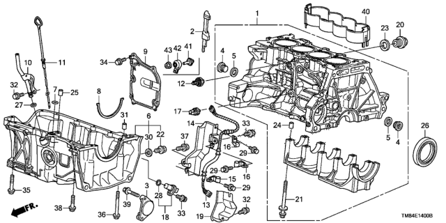 2014 Honda Insight Dipstick, Oil Diagram for 15650-RB0-000