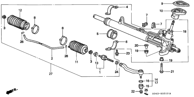 1996 Honda Civic P.S. Gear Box Diagram