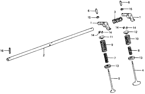 1979 Honda Civic 3 Door ** KL HMT Valve - Rocker Arm Diagram