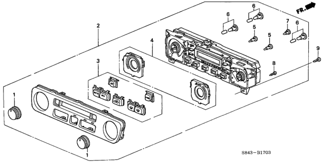 2001 Honda Accord Heater Control (Auto) Diagram