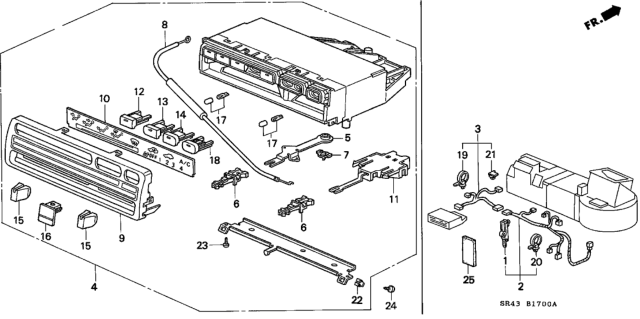 1992 Honda Civic Lever Diagram for 79512-SR3-003